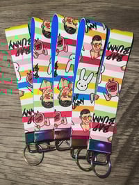 Image 1 of Bad bunny keychain/ white rainbow 