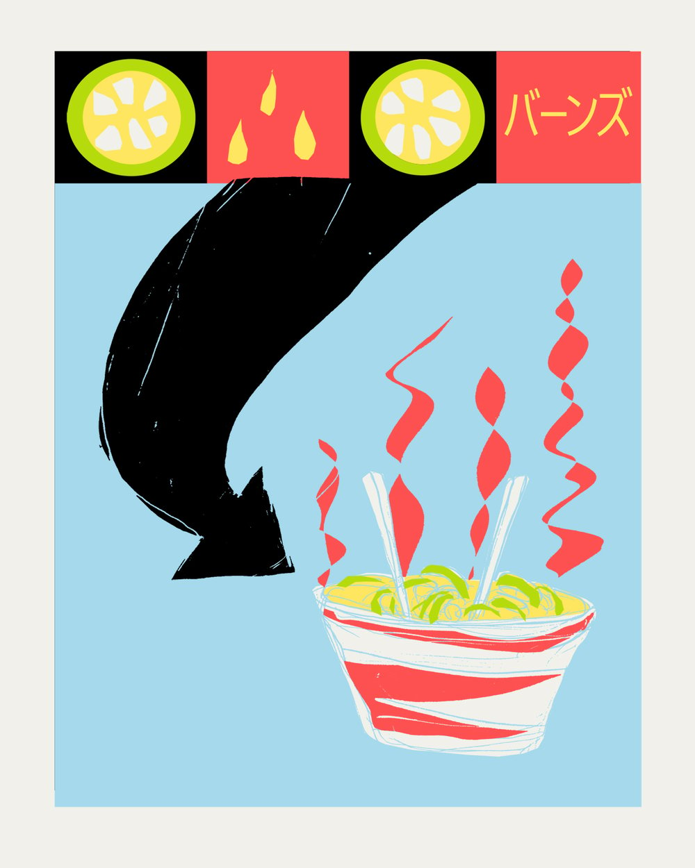 HOT NOODLES<br>(mini-print)