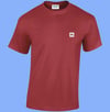 'Forum' Embroided Badged T Shirt - Cardinal Red