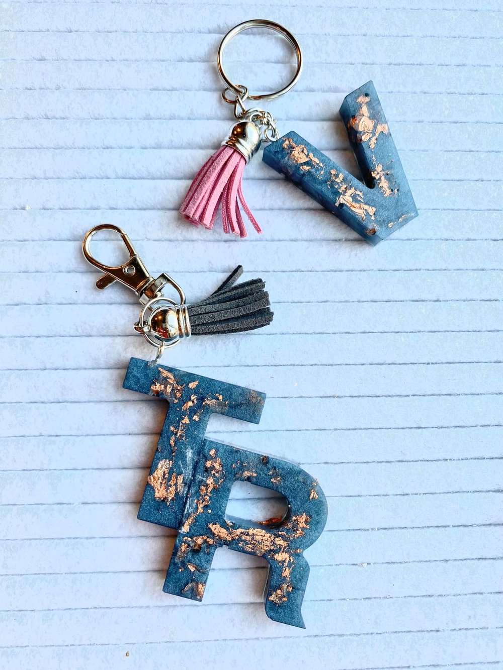 Resin Letter Key Chains and Charms