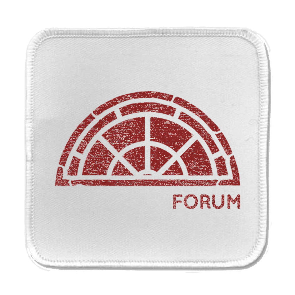 'Forum' Embroided Badged T Shirt - Sports Grey