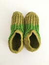 Hand-knitted Room Shoes | Green x Green