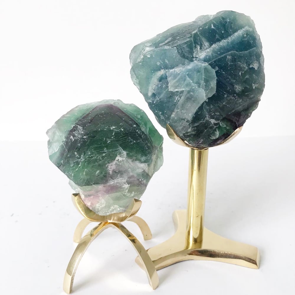 Image of Tricolor Fluorite no.05 + Brass Stand