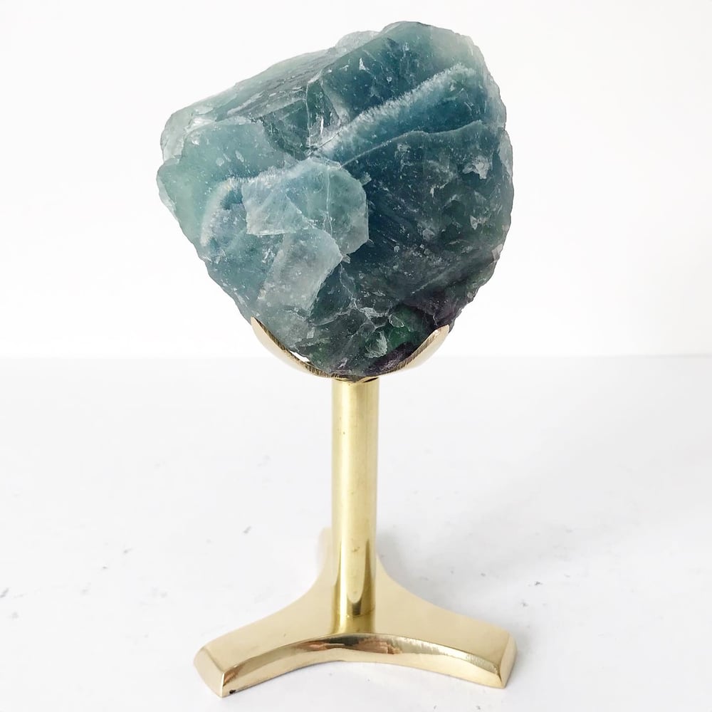 Image of Tricolor Fluorite no.05 + Brass Stand