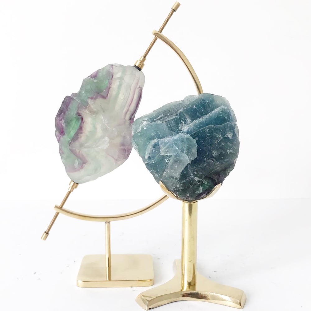 Image of Tricolor Fluorite no.05 + Brass Stand