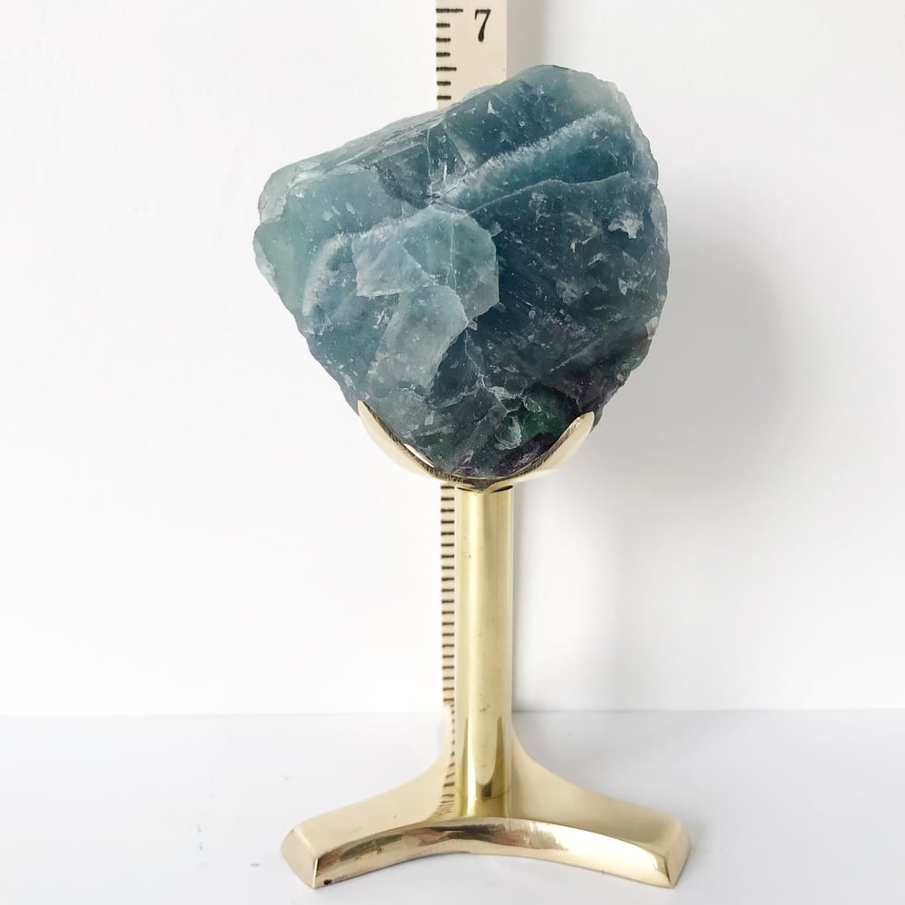 Image of Tricolor Fluorite no.05 + Brass Stand