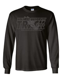 Holiness U Team Warm Up Long Sleeve Tee - Black Logo on Black Tee