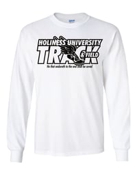 Holiness U Team Warm Up Long Sleeve Tee - Black Logo on White Tee