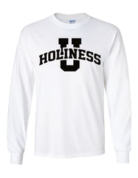 Holiness U Big Logo Tee - Black Logo on White Tee