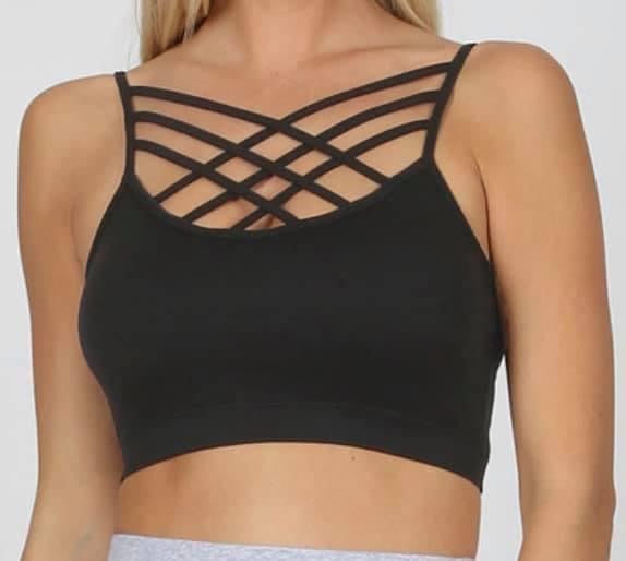 Image of Criss cross bralette in Black 