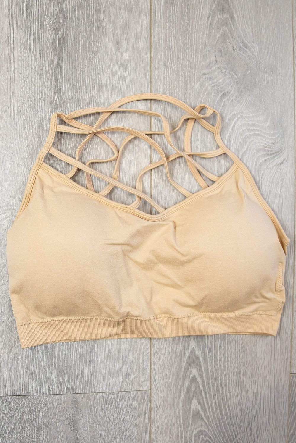 Image of Criss Cross Nude/Beige Bralette 