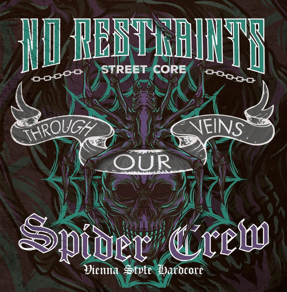 Image of No Restraints vs Spider Crew - Through Our Veins (Split) 7" Vinyl