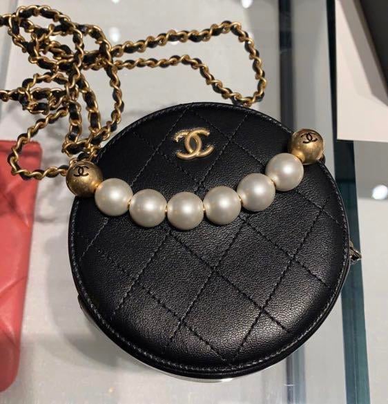 chanel round pearl bag