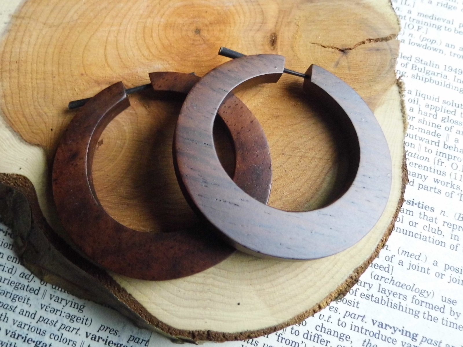 large wooden hoop earrings