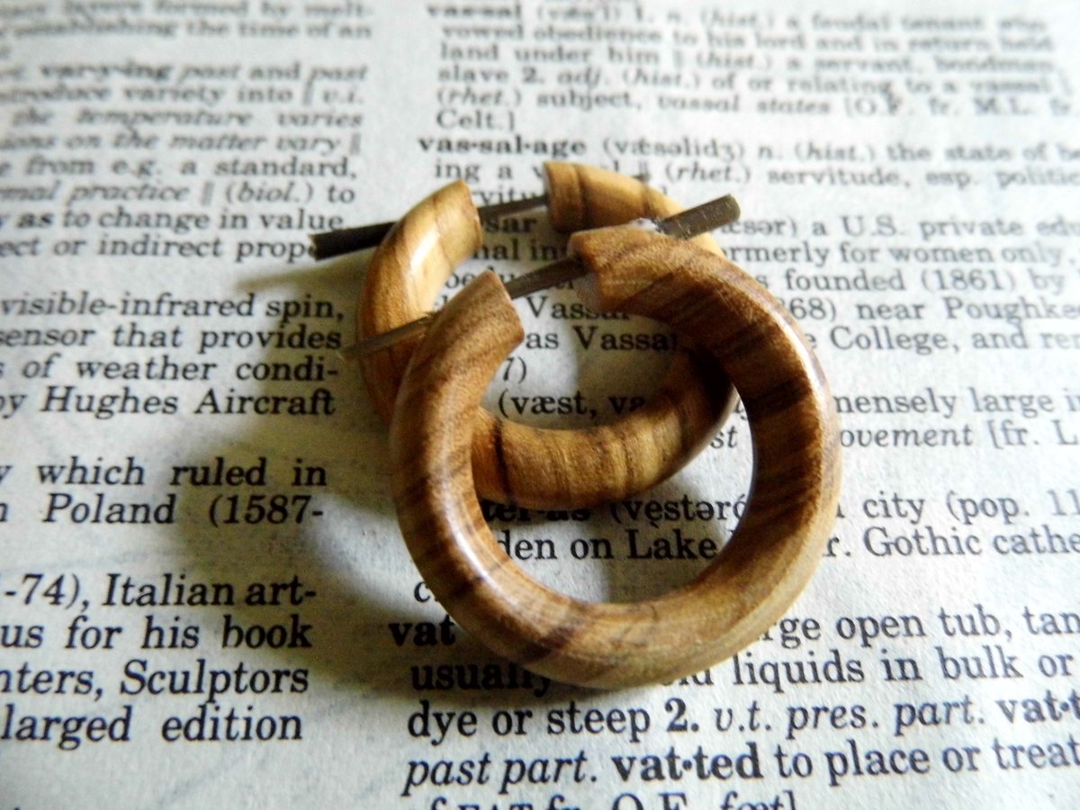 Wooden Hoops Olive Wood Earrings