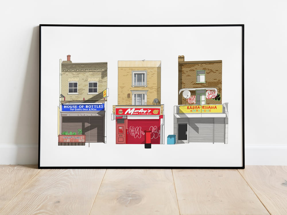 South London Shopfronts A3 Art Print / El Famoso Prints