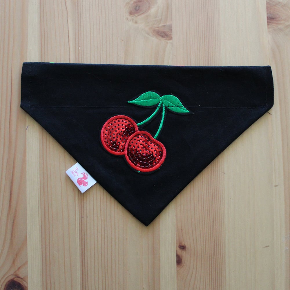 Image of Sequin cherries dog bandana