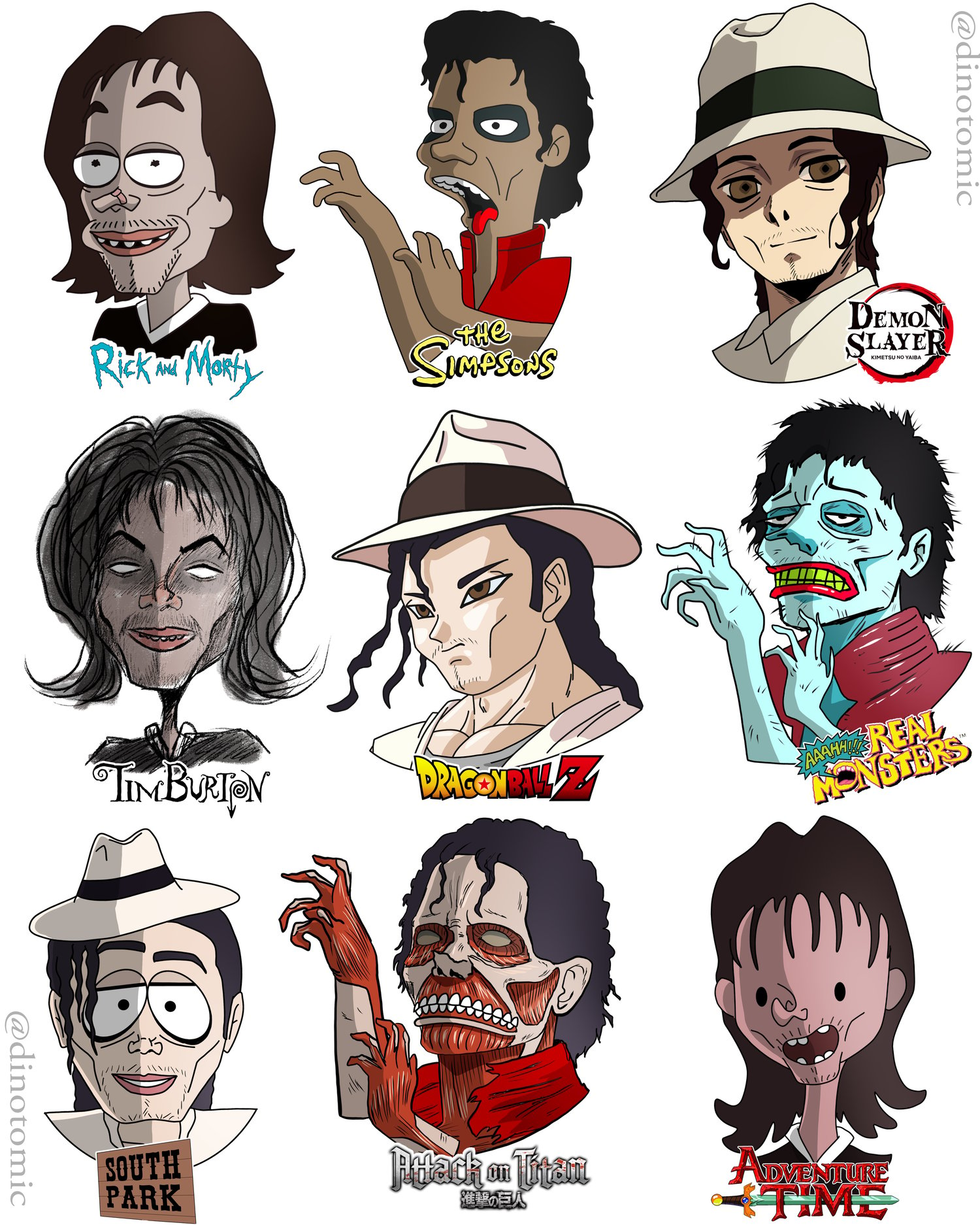 Image of # 224 Michael Jackson in 9 styles 