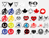 Marvel Universe Decals 12mm wide x appropriate height