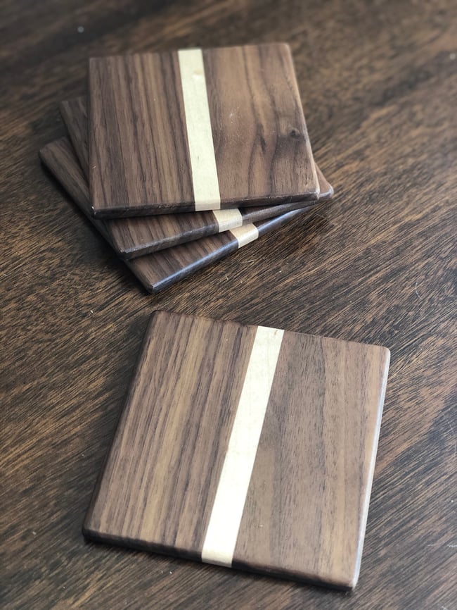 Minimalist Walnut Coasters 