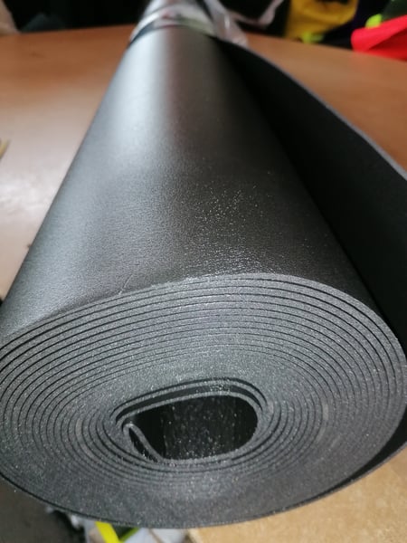 Image of 10 metre Roll of Closed Cell Foam, 3mm thick, Colour grey, 150cm Wide.  