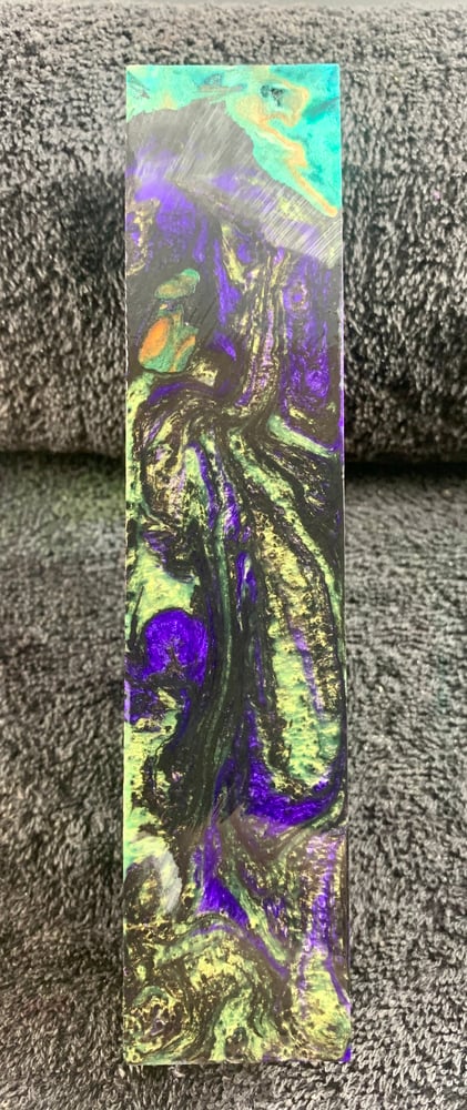 Image of Teal Stabilized Maple Burl Hybrid Call/Handke Blank