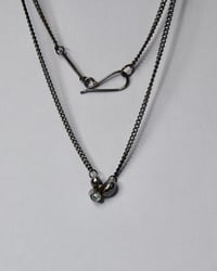 Tiny cluster necklace - labradorite oxidised