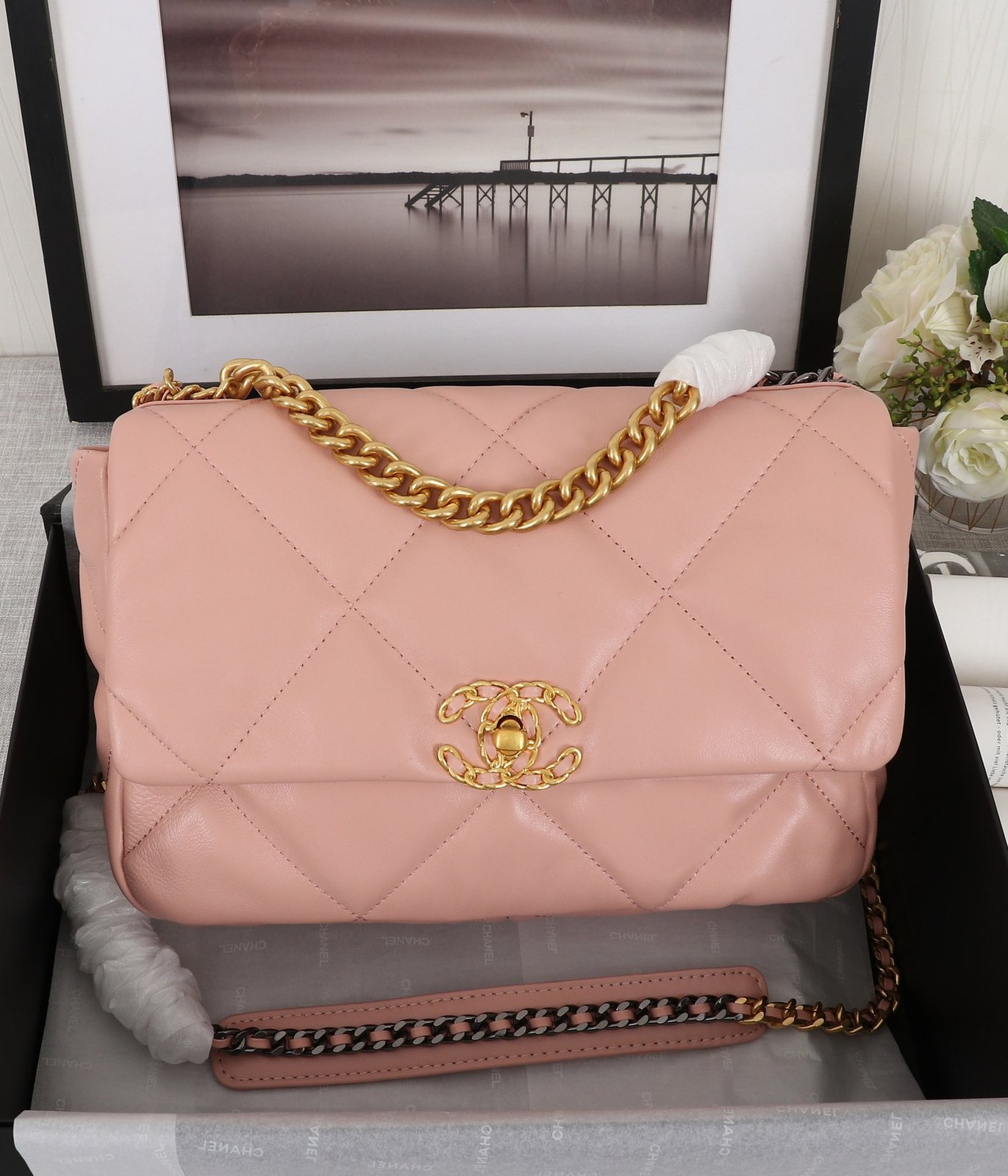peach chanel bag