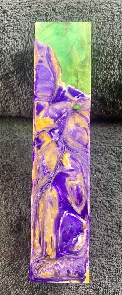 Image of Green Stabilized Maple Burl Hybrid Call/Handle Blank