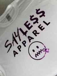 Image 2 of Say Less Apparel Logo T-Shirt (Metallic Purple)