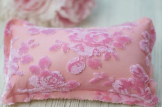 Image of 3D floral velvet pillow 