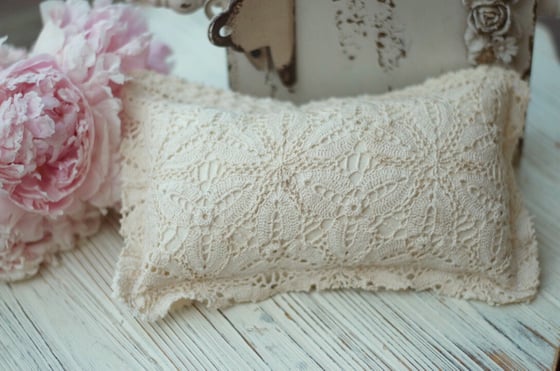 Image of Vintage crochet pillow
