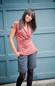 Image of Calder top with shawl collar in rayon or eco friendly bamboo