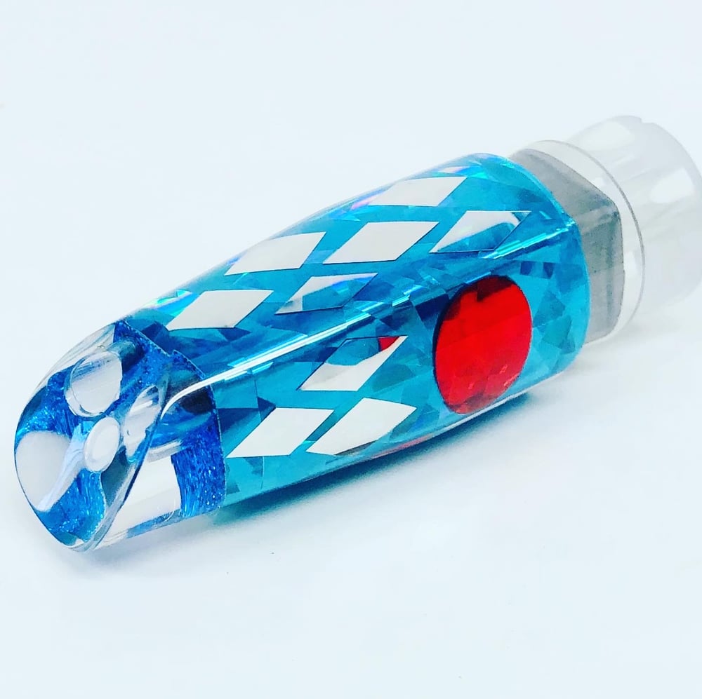 9+ REVERSE SCOOP 2 HOLE LITE BLUE MIRRORS ShBite Lures Hawaii