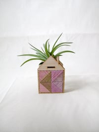 Image 1 of Pink Mini house airplant holder