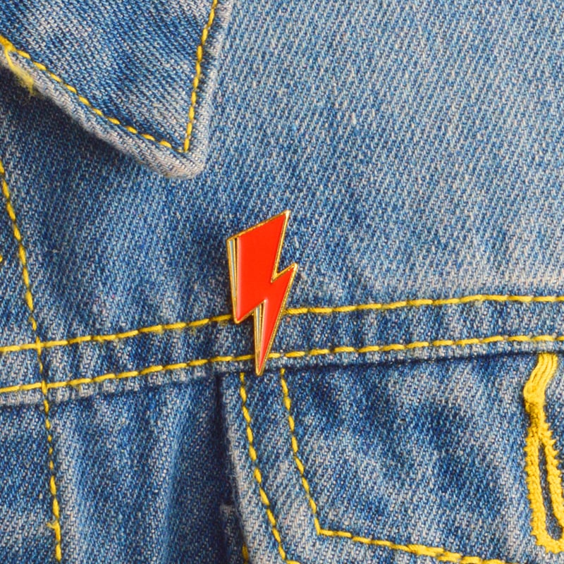 Blackstar and Lightning Bolt Badge Set