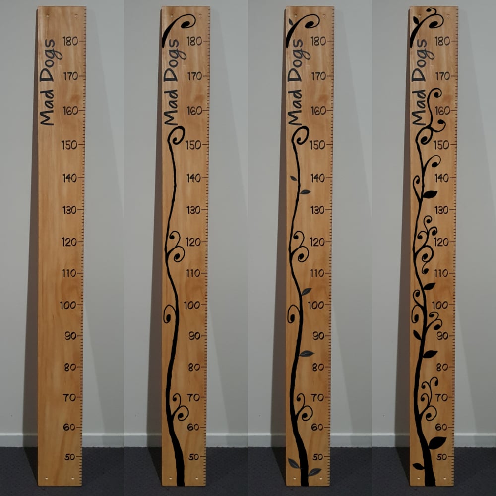 Custom made growth/height chart giant ruler Apples and Bananas
