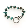 Fox mine turquoise bracelet with twig circle closure