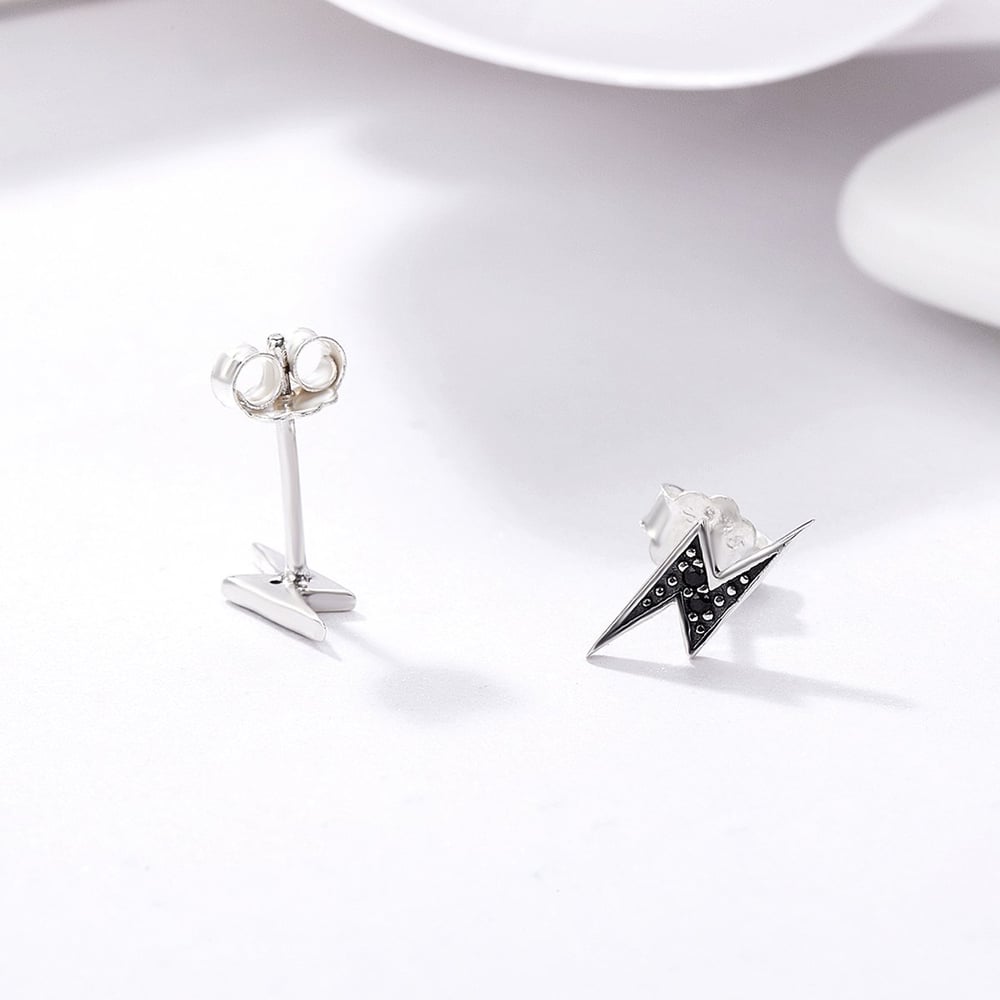 Lightning Bolt Earrings (925 Silver)