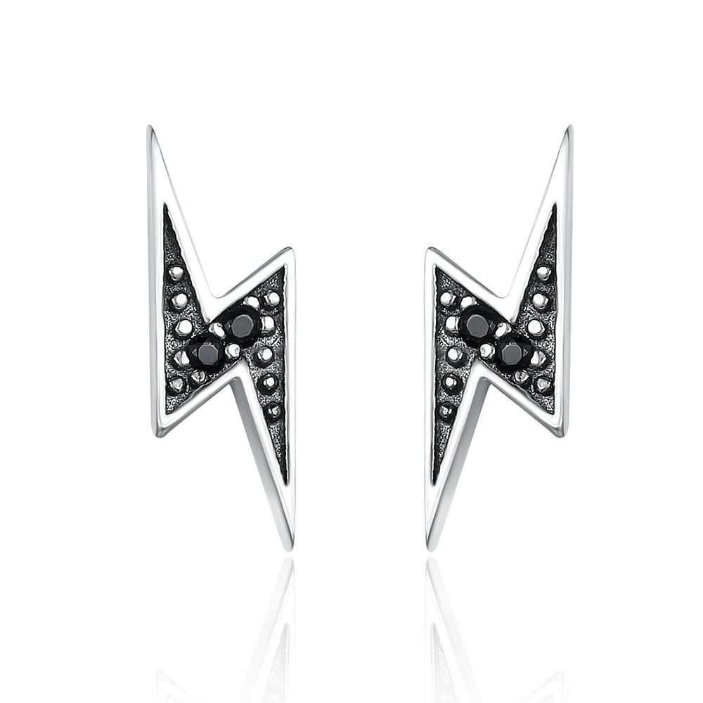 Lightning Bolt Earrings (925 Silver)