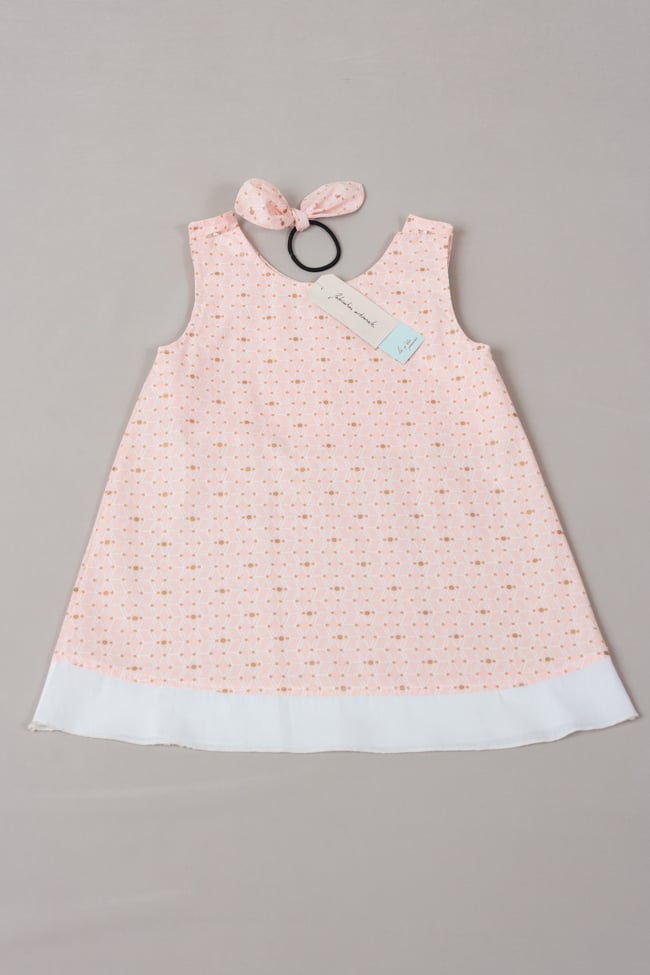 Robe trapèze pêche, or 