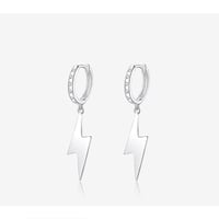 Image 1 of Lightning Bolt Cubic Zircon Earrings (925 Silver)
