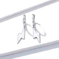 Image 3 of Lightning Bolt Cubic Zircon Earrings (925 Silver)