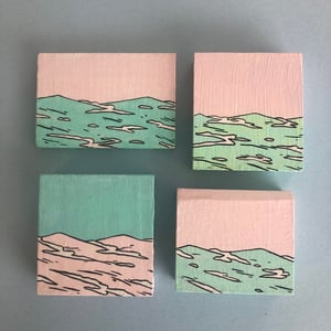 Image of Waves Block Paintings 