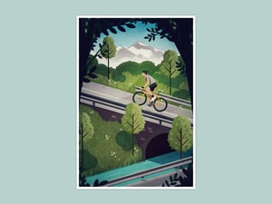 Cycling Print - Into the Hills
