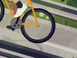 Cycling Print - Into the Hills