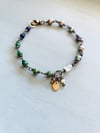 peacock pearl and emerald bracelet w rose gold charm