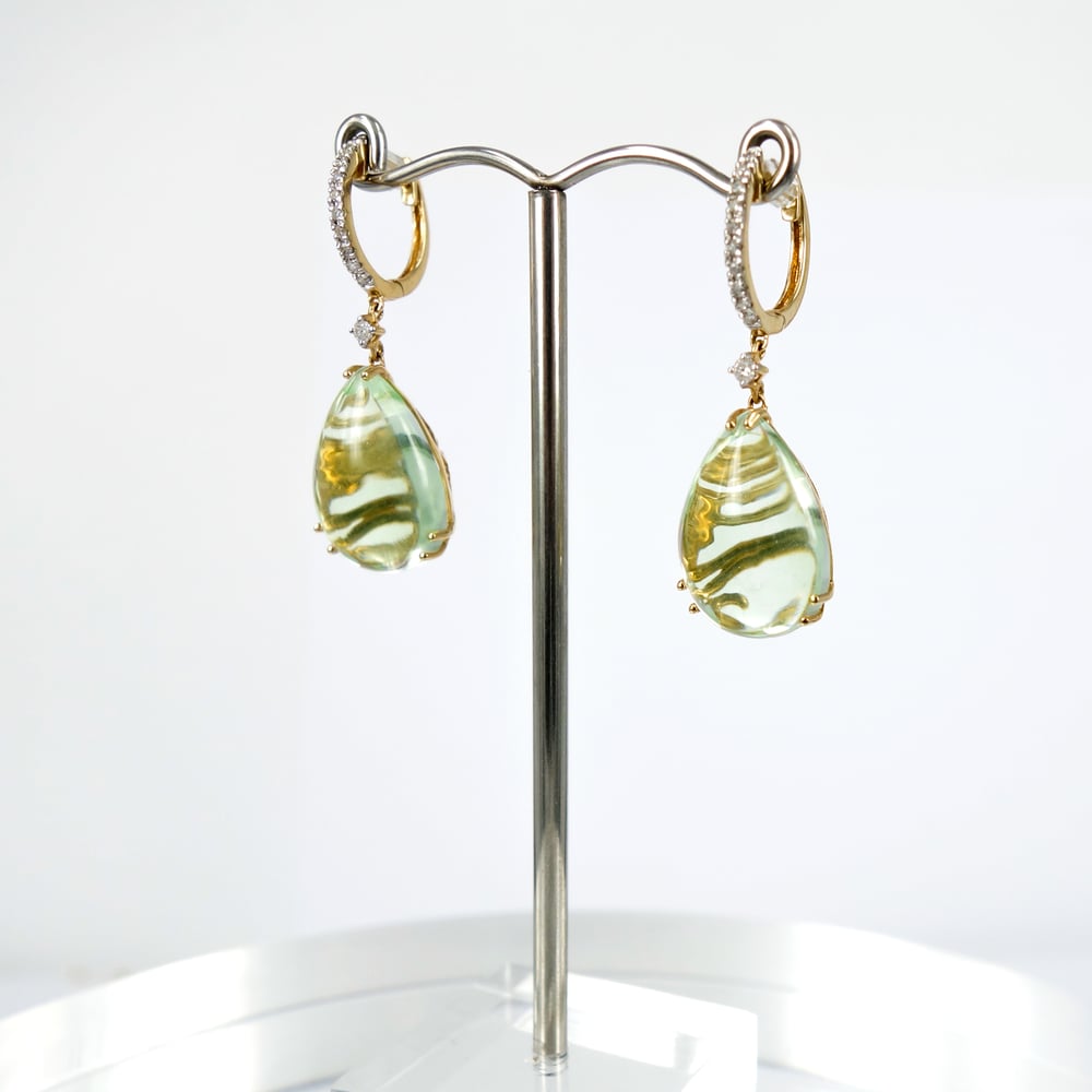 Image of m1662 - Green Amethyst drop earrings 