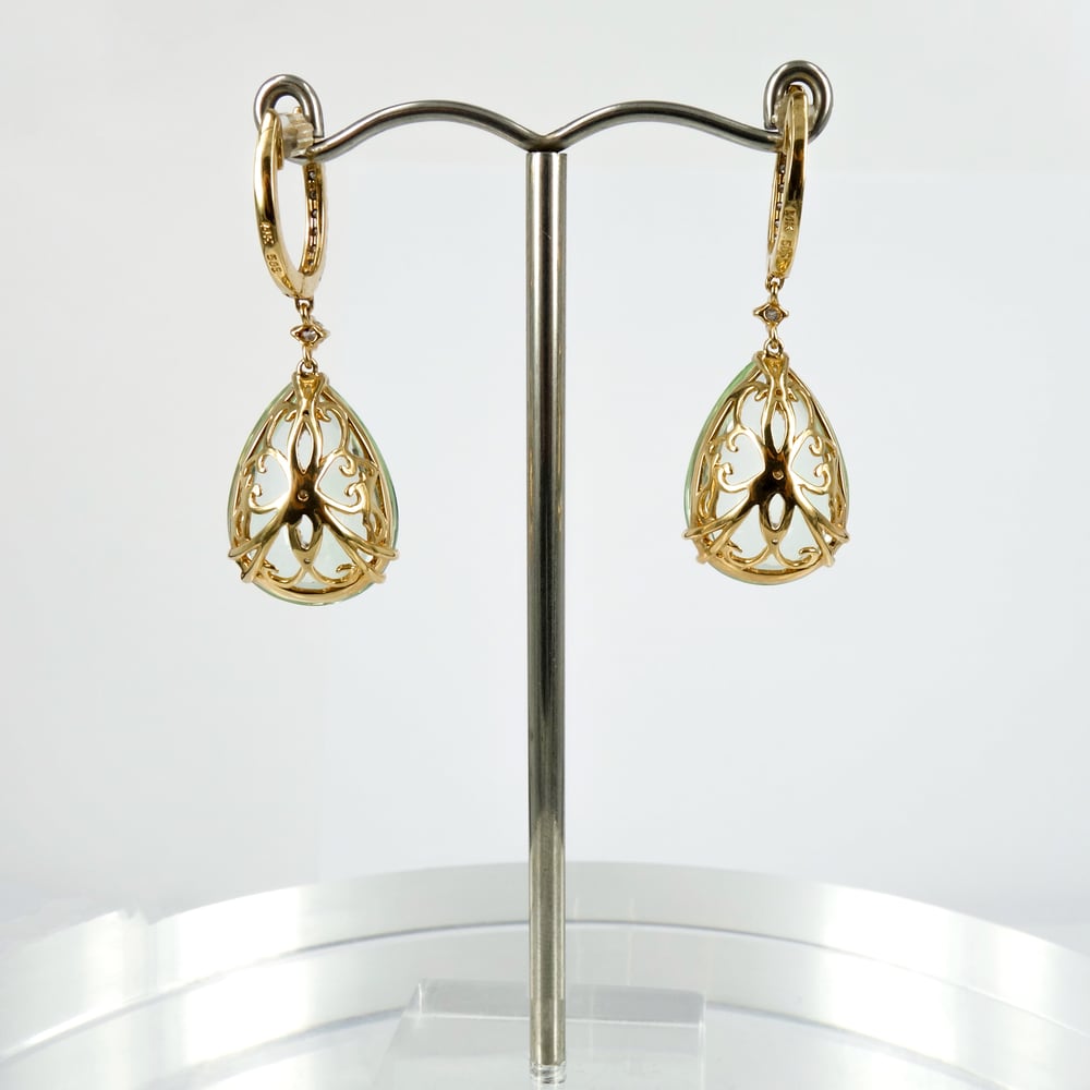 Image of m1662 - Green Amethyst drop earrings 