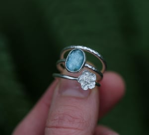 Image of Blue kyanite blossom stacking ring set